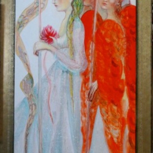 Angels with Flags and a Waterlily