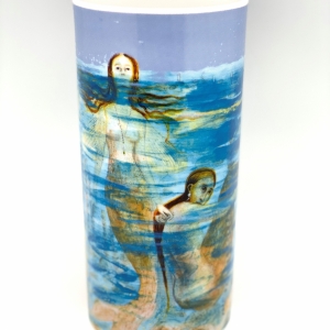 A vase with Epp Maria Kokamägi painting “Mermaids”